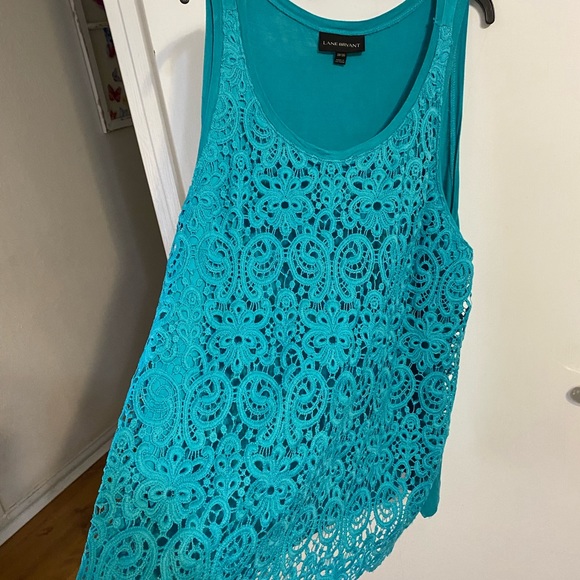 18/20 Lane Bryant turquoise sleeveless shirt - Picture 4 of 8